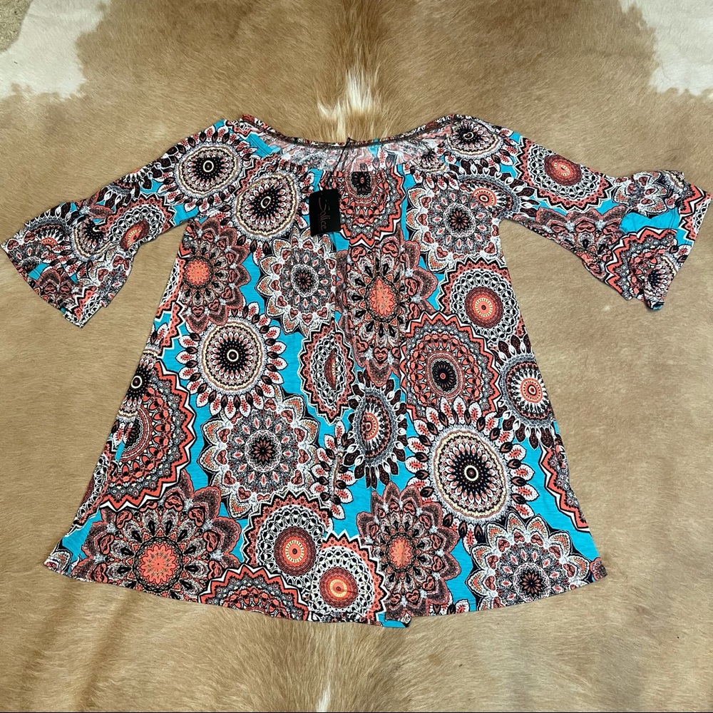 Stylish NWT Boutique Boho Paisley Dress - Size M